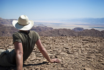 man looking out over a the mountains in Israel 