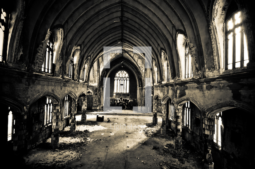 run down and abandoned church