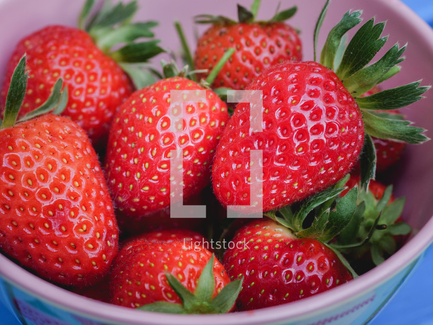 a bowl of fresh, ripe strawberries