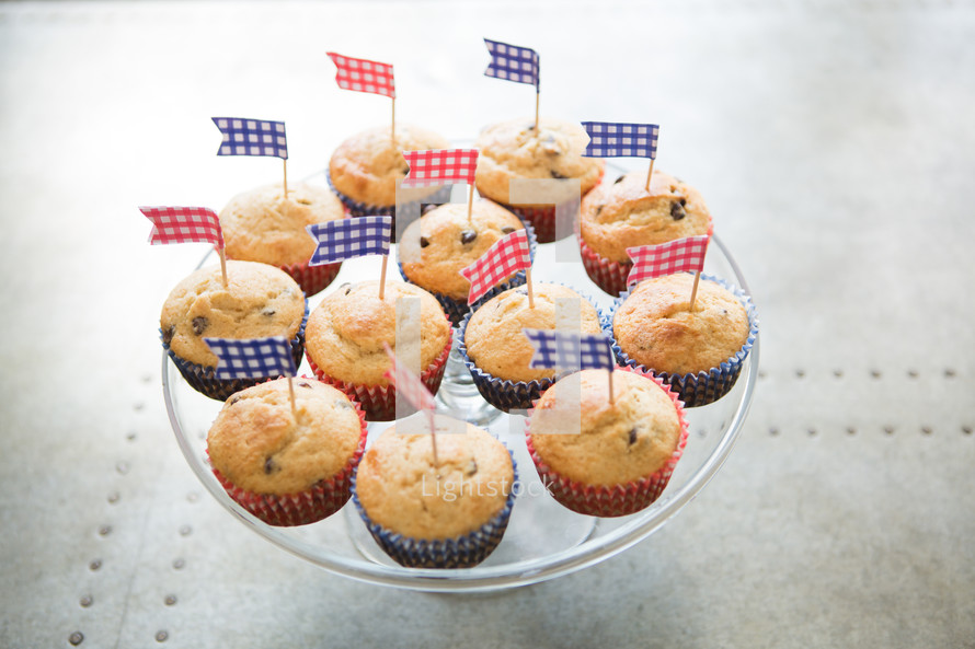 blueberry muffins for the fourth of July 
