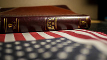 Bible and American flag 