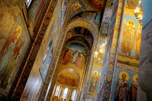Mosaics on the walls and ceiling of the Spilled Blood Church