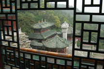 rooftop of oriental buildings in China