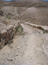 dirt road and desert landscape in Jordan 
