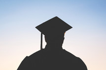 silhouette of a graduate 