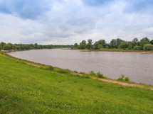 View of the Elbe river in Dessau, Germany