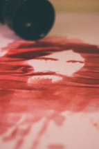 painting of Jesus made out of wine 