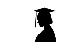 side profile silhouette of a graduate 
