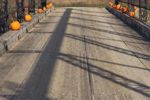 pumpkins on a bridge 