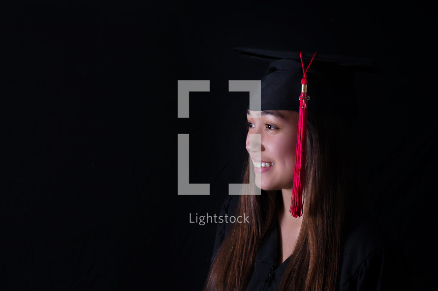 face of a female graduate 
