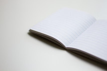 lined paper in a notebook 