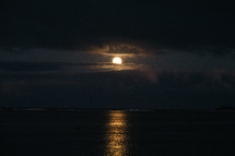 full moon over the ocean 