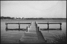 pier in black and white 