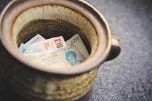 money in a pot 