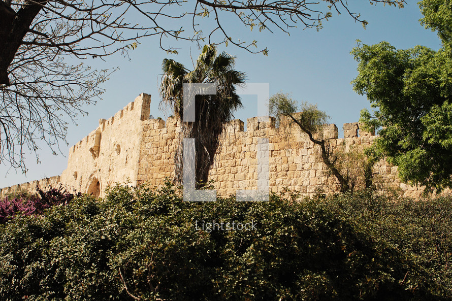 Wall of Jerusalem - to the left is the Zion Gate