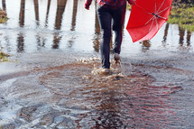 Splashing through a puddle