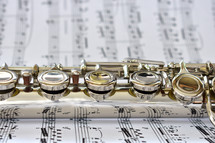 flute on sheet music 