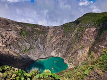 Turquoise Blue lake in Volcan Irazu, Costa Rica 