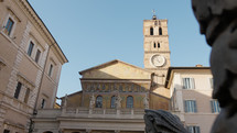 Basil Church and bell tower Of Santa Maria In Trastevere In Rome