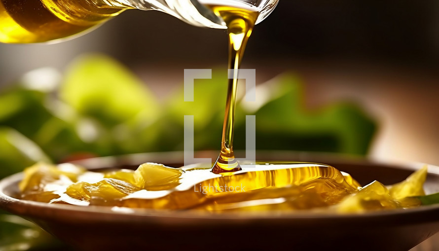 Organoleptic properties of extra virgin olive oil. AI generative