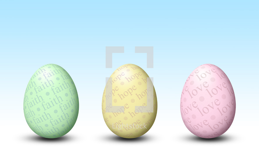 pastel religious Easter eggs