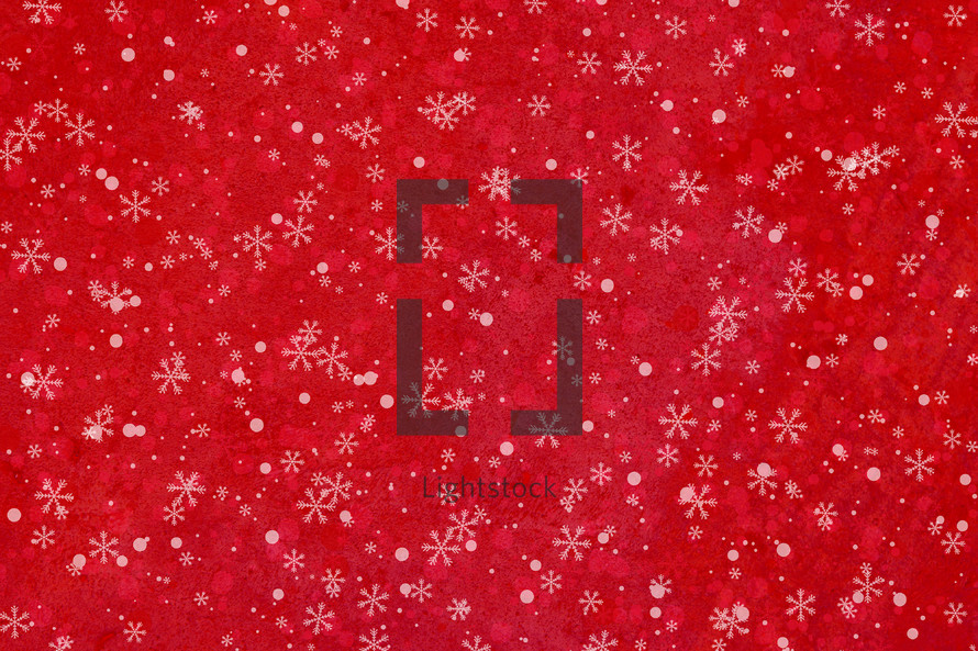 snowflakes on red background.