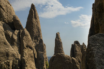 fingerlike rock formations 