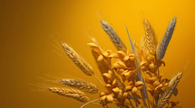 Yellow wheat background with copy space