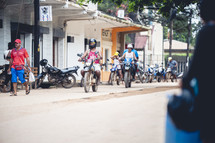 motorcyles on a dirt road in Honduras 