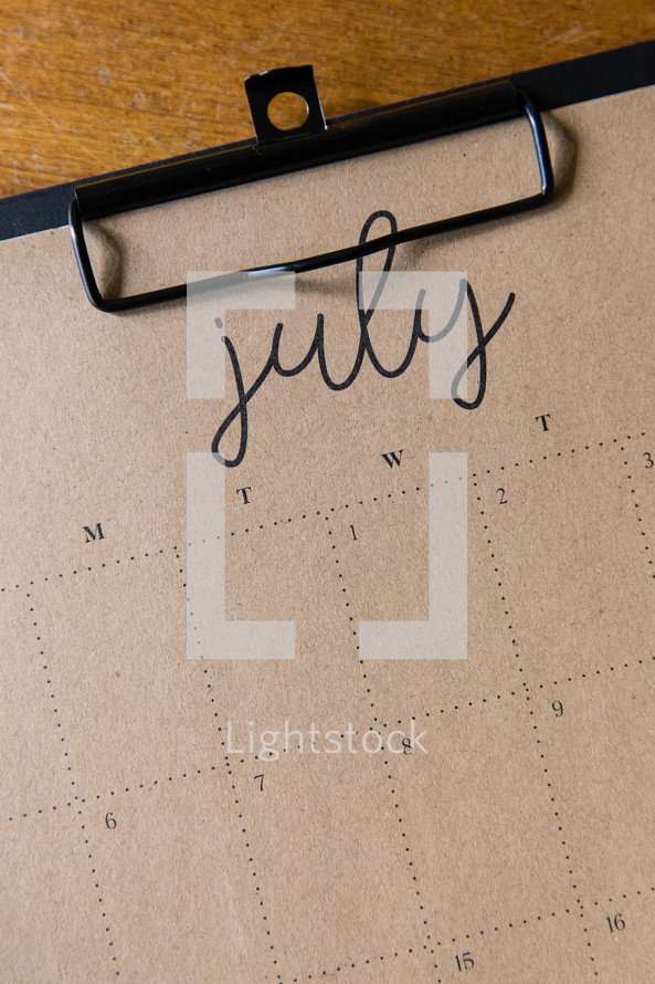 July Calendar 