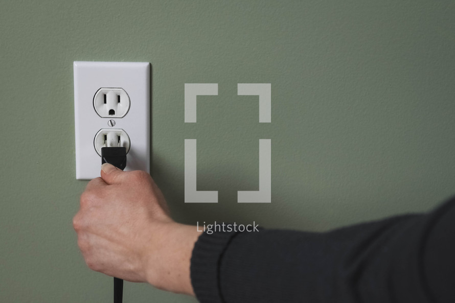 plugging into an outlet 