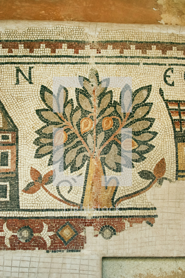 tree of life tile mosaic in Jordan 