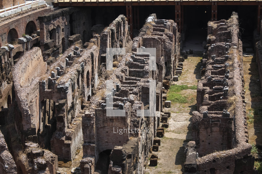 colosseum Hypogeum in Rome interior 
