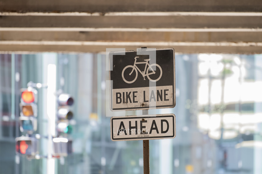 Bike Lane Ahead sign 