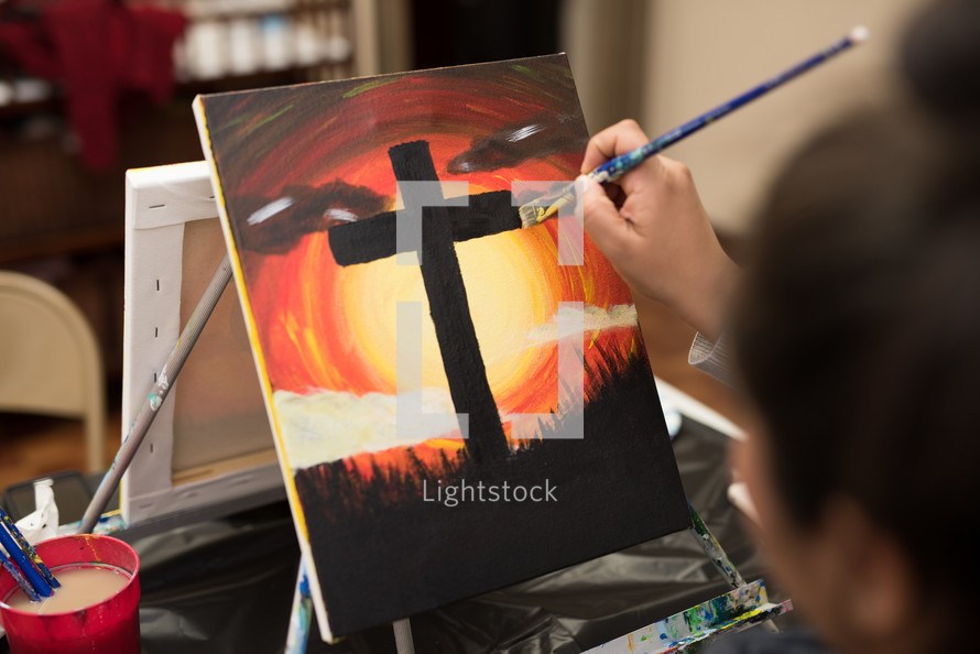 painting a cross 