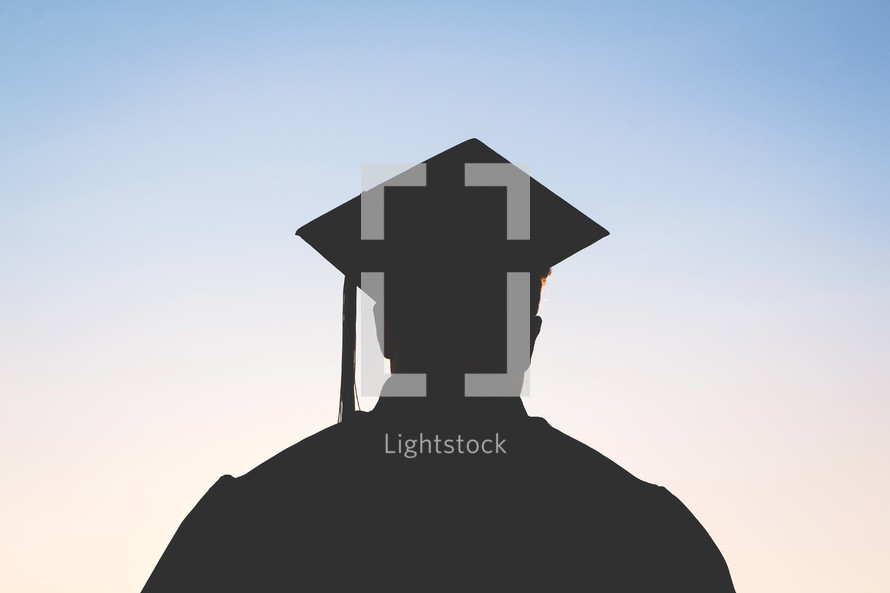 silhouette of a graduate 
