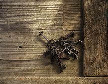 skeleton keys on a key chain 