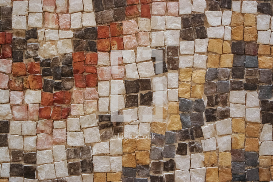 Close up of mosaic displayed at Mt Nebo, where Moses died, in Jordan