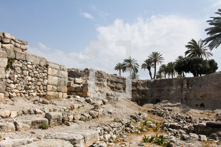 Ruins at Megiddo.