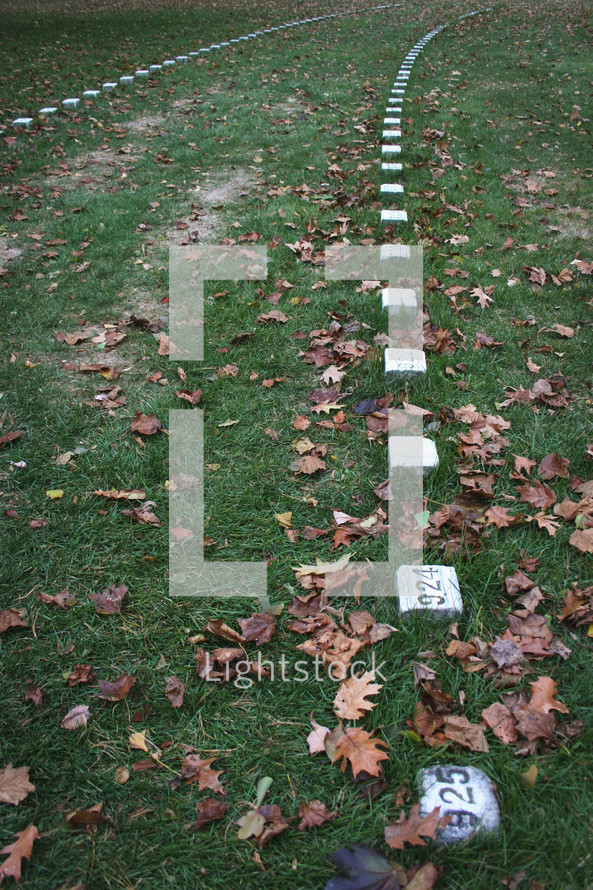 numbered un-marked graves 