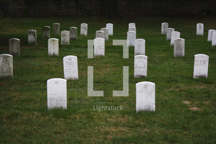 tombstones in a cemetery 