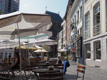 AACHEN, GERMANY - CIRCA AUGUST 2019: People in the city centre