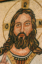 Modern tile mosaic of Jesus in Jordan 