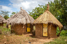 straw and mud huts