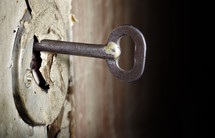 skeleton key in a door 