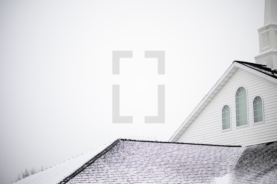 church roof with snow 
