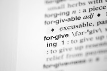 word forgive on the pages of a dictionary 