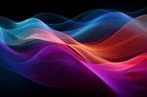 Smooth colorful waves in an abstract digital art illustration