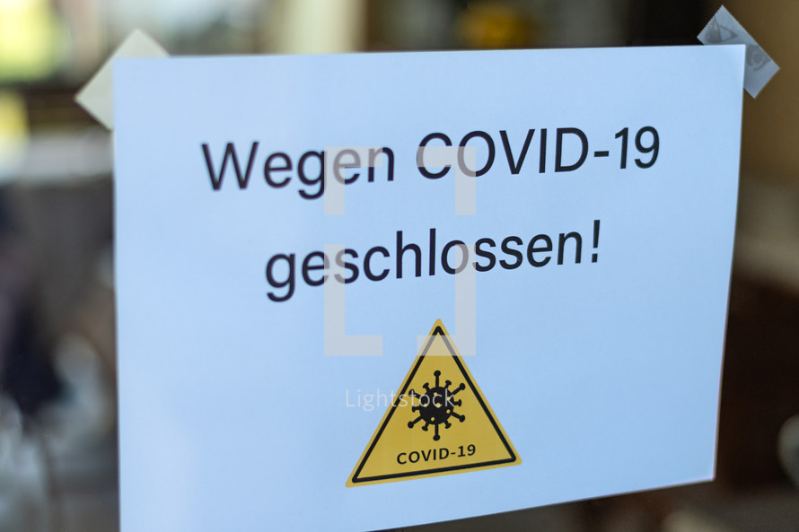 Closed due to Covid-19 - German 