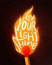 Word art based on Matthew 5:16, Let your light shine before men